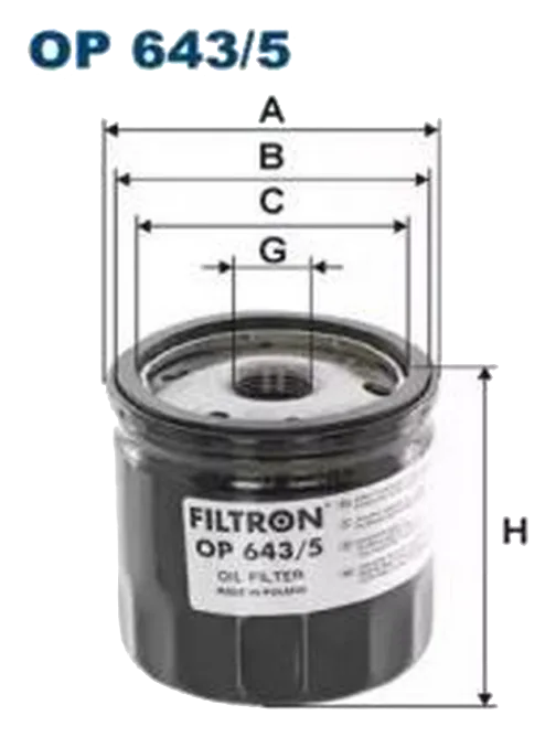 Масляный фильтр Filtron OP643/5 RENAULT
